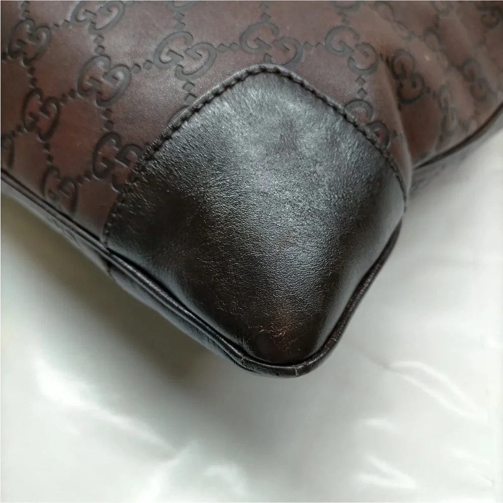 Gucci GG Brown Leather Crossbody Bag